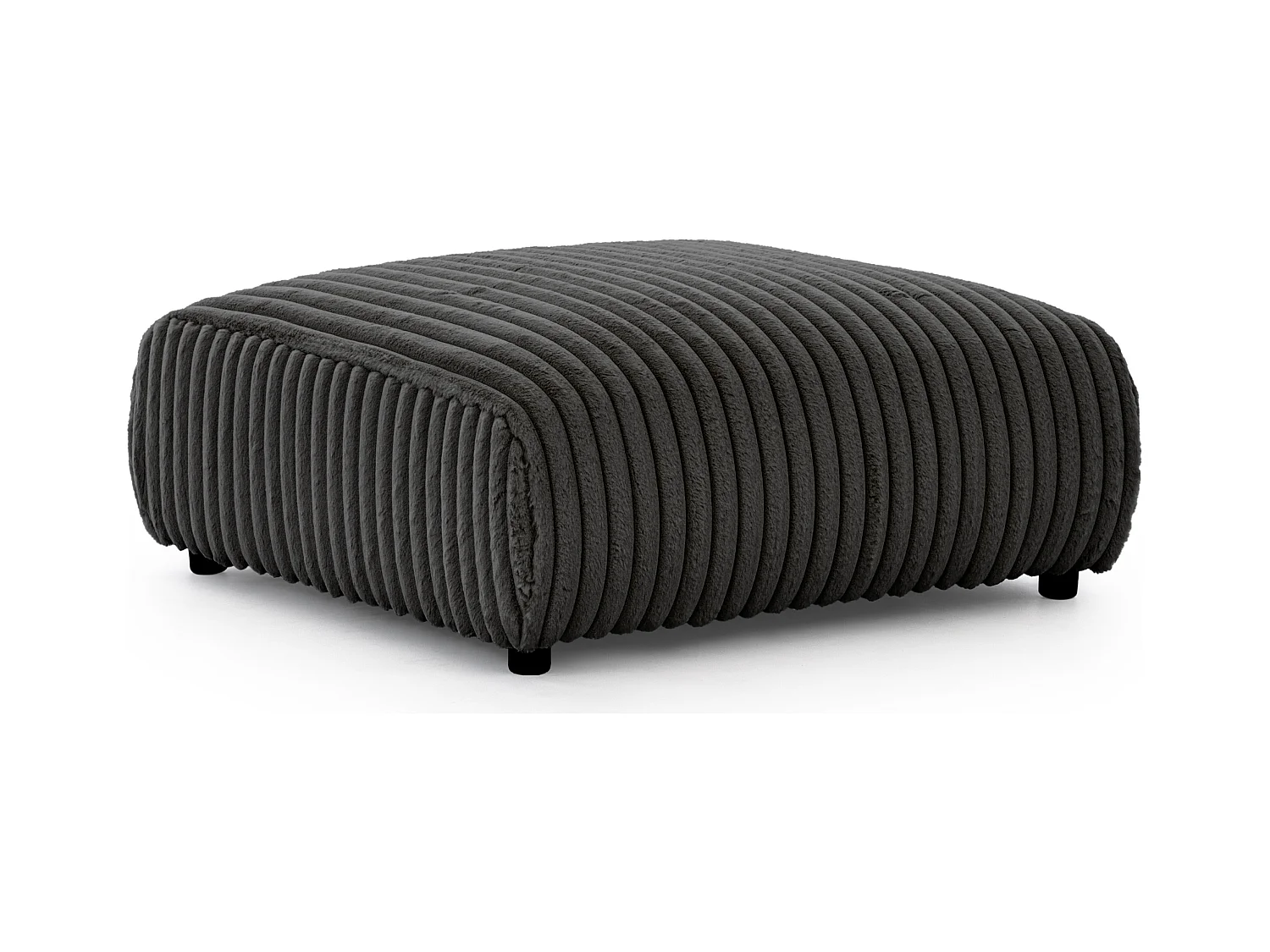 Mollis - Hocker aus Dunkelgrau Plüschcord schöner Sitzkomfort