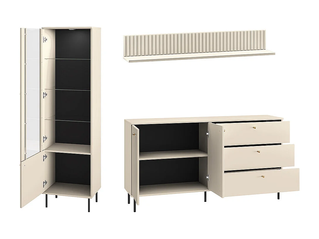 WOHNWAND Sophie kaschmir matt 3-teilig