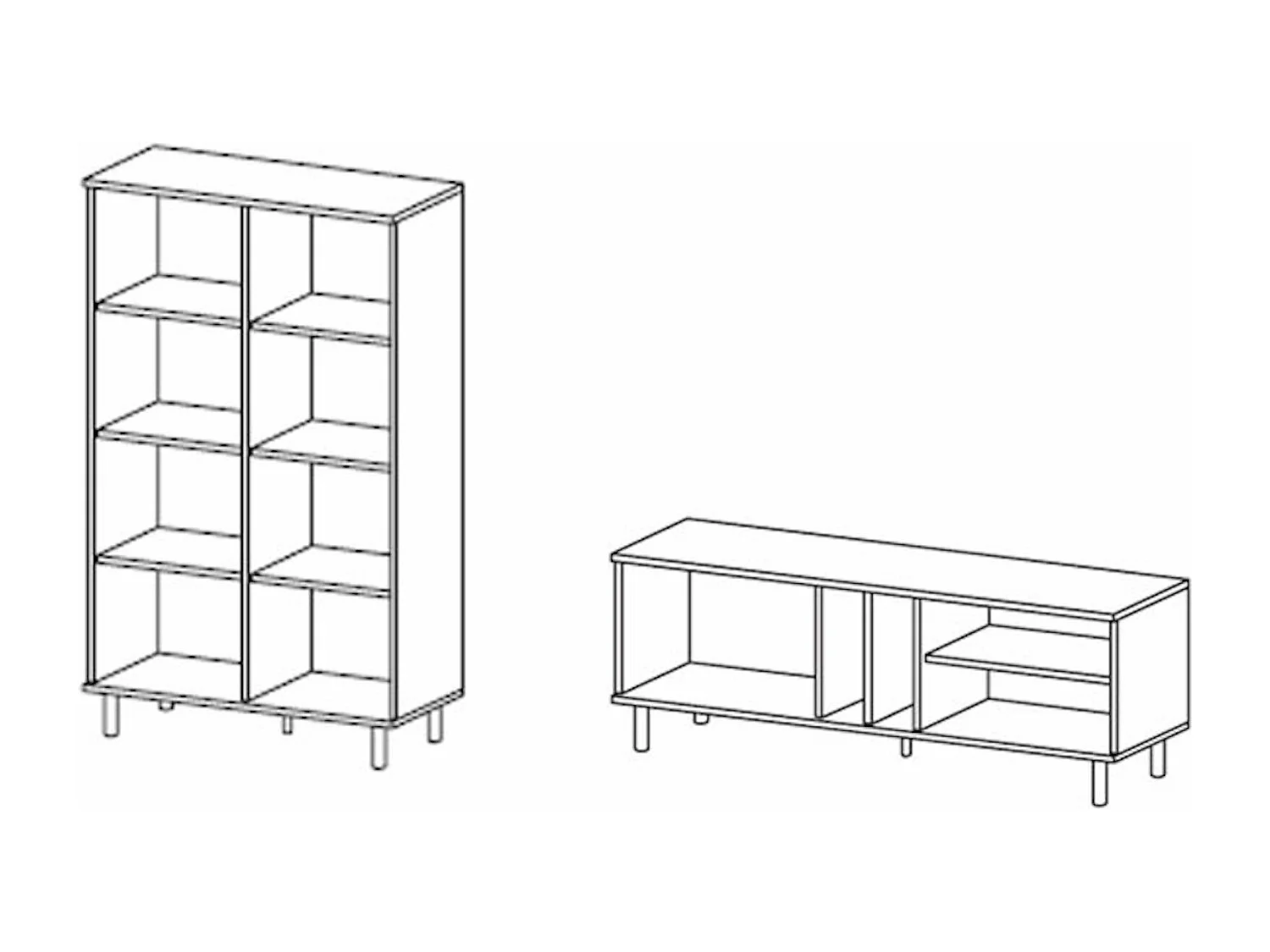 WOHNZIMMER-SET Madis sand grange eiche / anthrazit 2-teilig