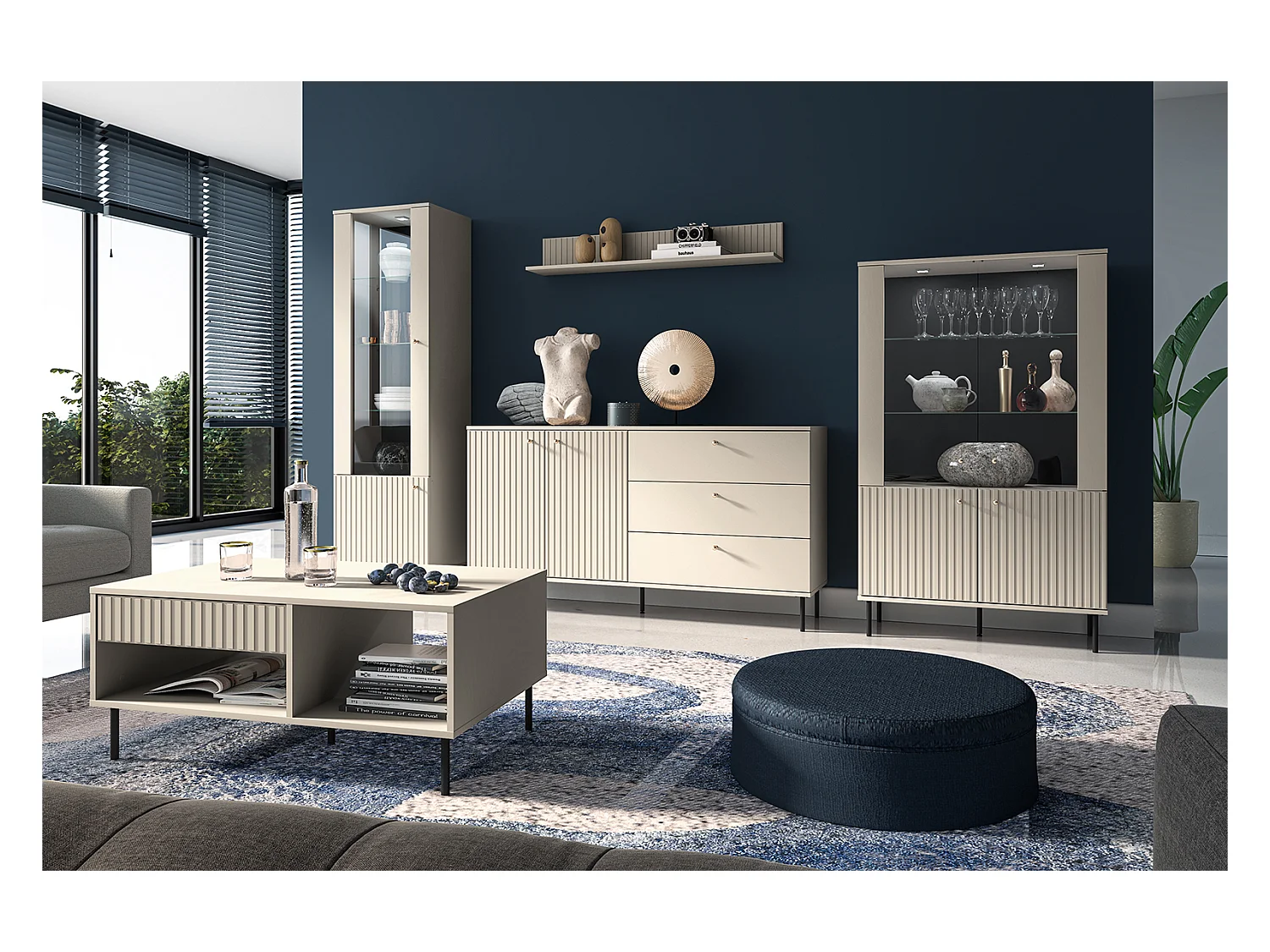 WOHNZIMMER-SET Sophie kaschmir matt 6-teilig