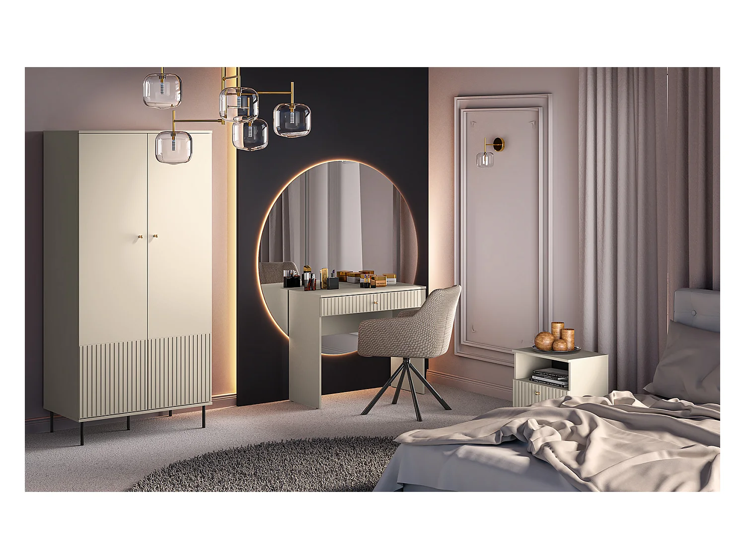 WOHNZIMMER-SET Sophie kaschmir matt 6-teilig