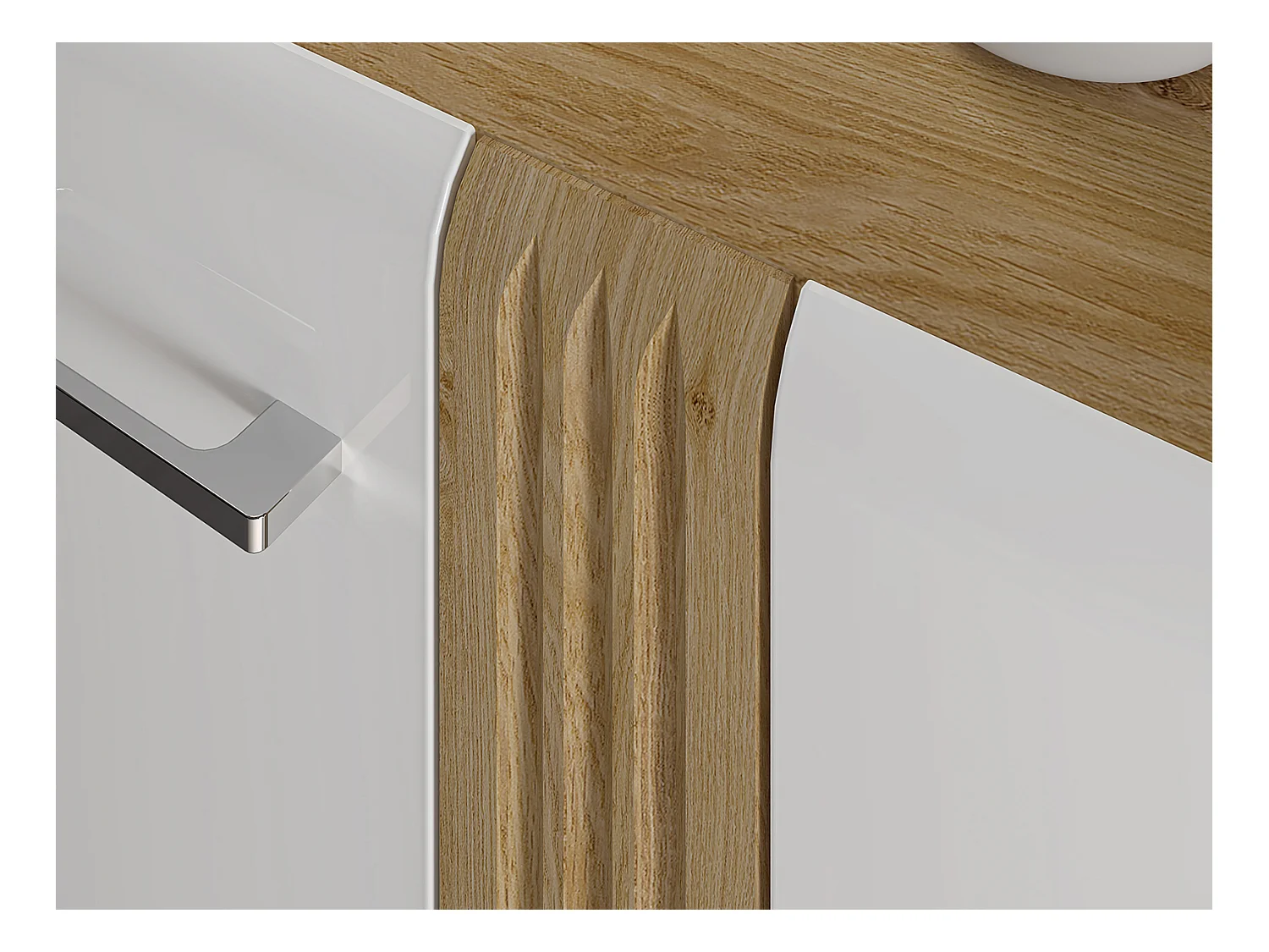 WOHNZIMMER-SET Adagio weiß Hochglanz / Eiche castello 2-teilig