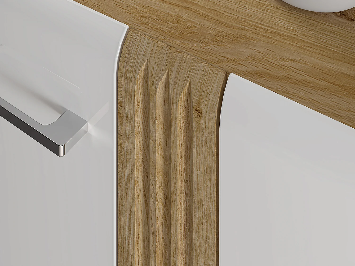 WOHNZIMMER-SET Adagio weiß Hochglanz / Eiche castello 2-teilig