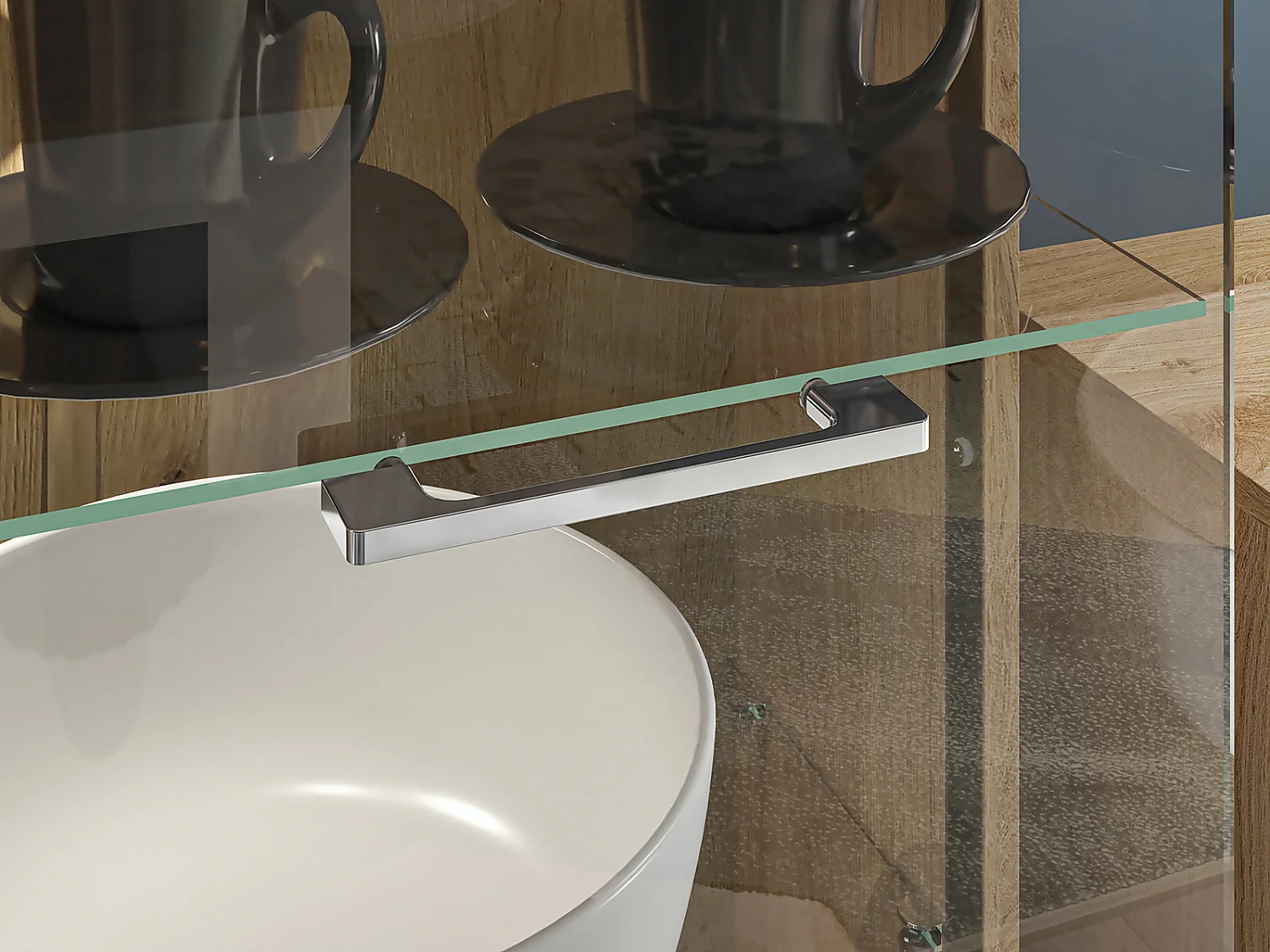 WOHNZIMMER-SET Adagio weiß Hochglanz / Eiche castello 2-teilig