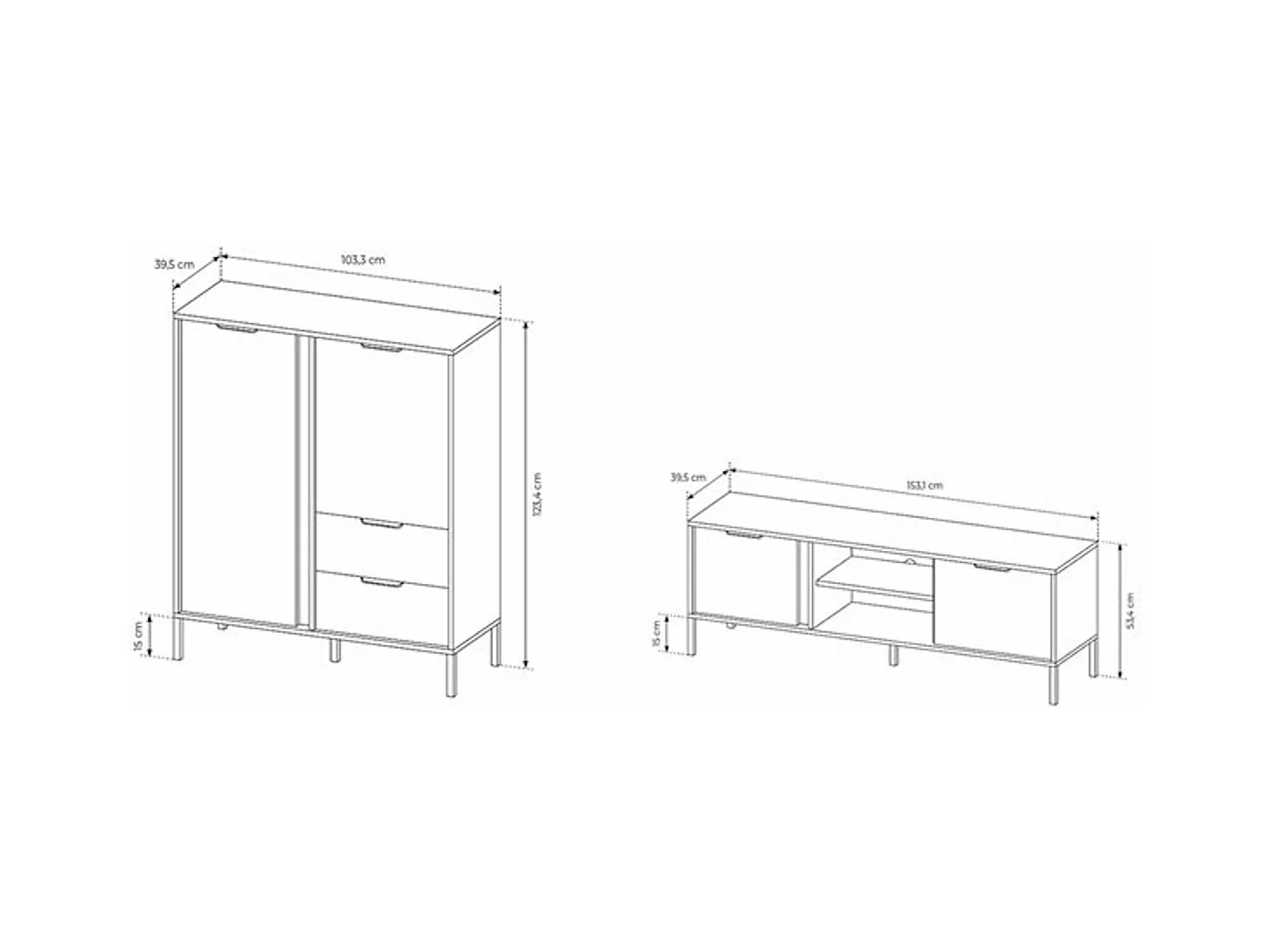 WOHNZIMMER-SET Lars anthrazit/gold 2-teilig
