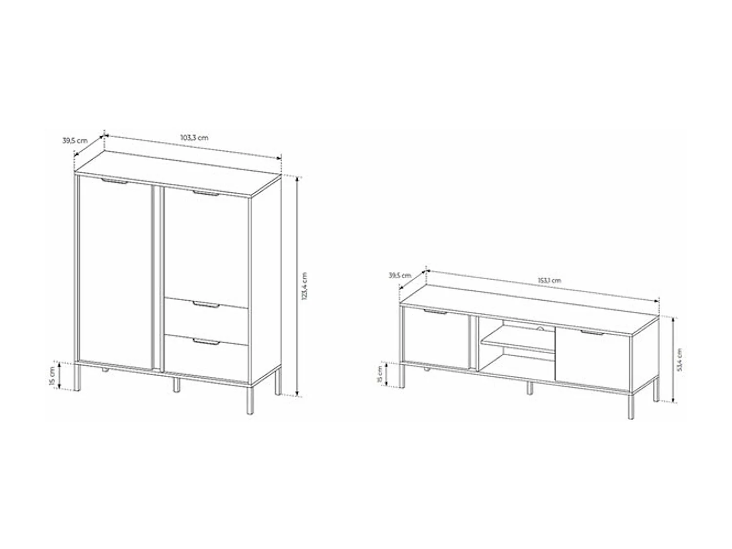 WOHNZIMMER-SET Lars anthrazit/gold 2-teilig