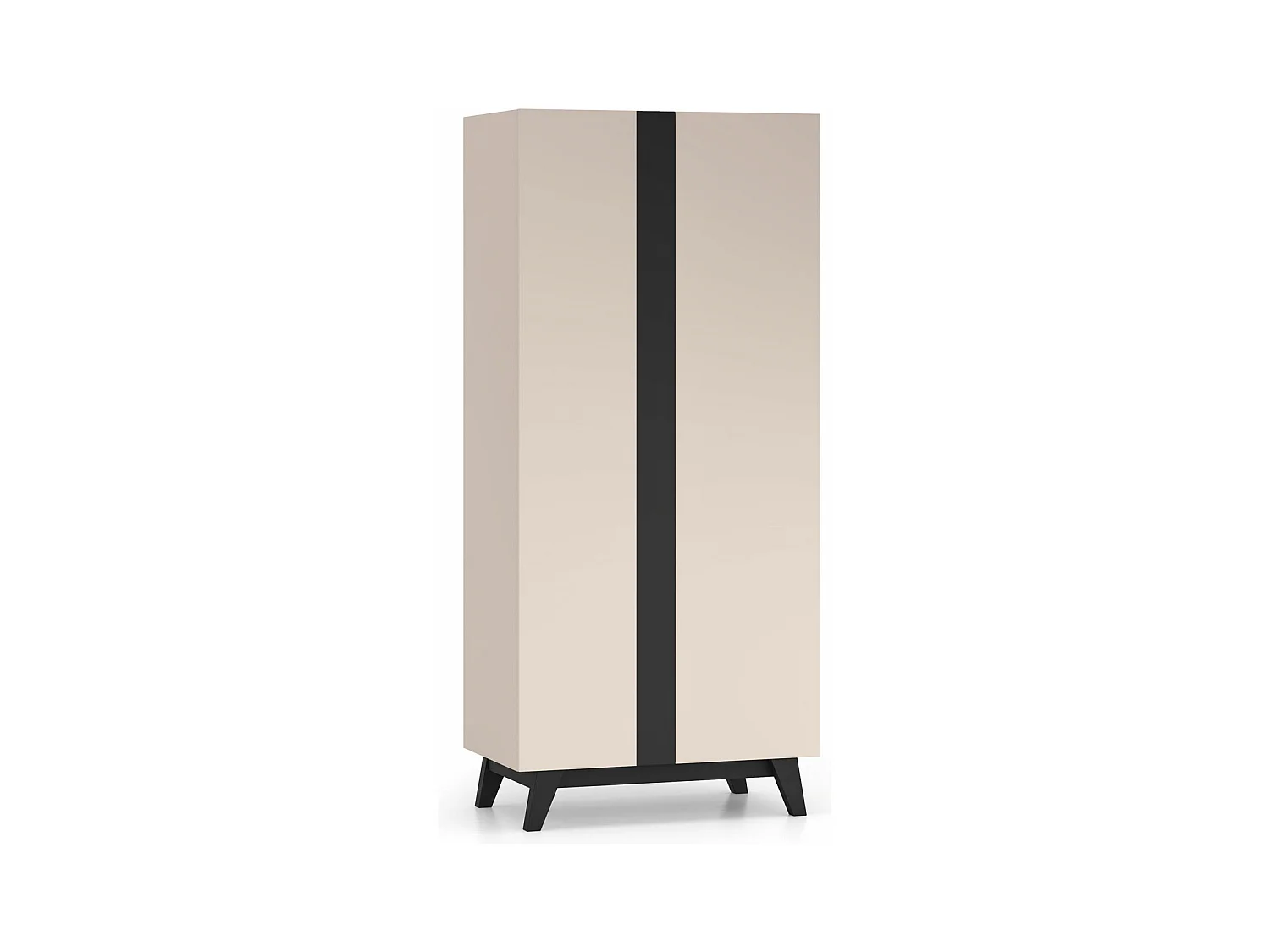 KLEIDERSCHRANK Freshion Kaschmir / Schwarz 90 / 53 / 200cm