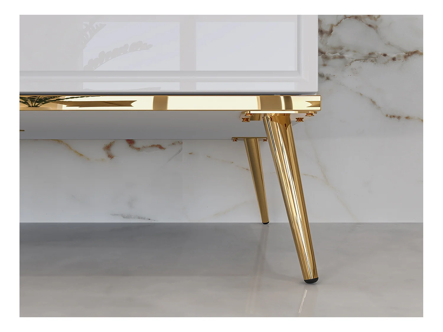 KLEIDERSCHRANK Goldin weiß / weiß hochglanz / gold 92 / 53 / 190cm