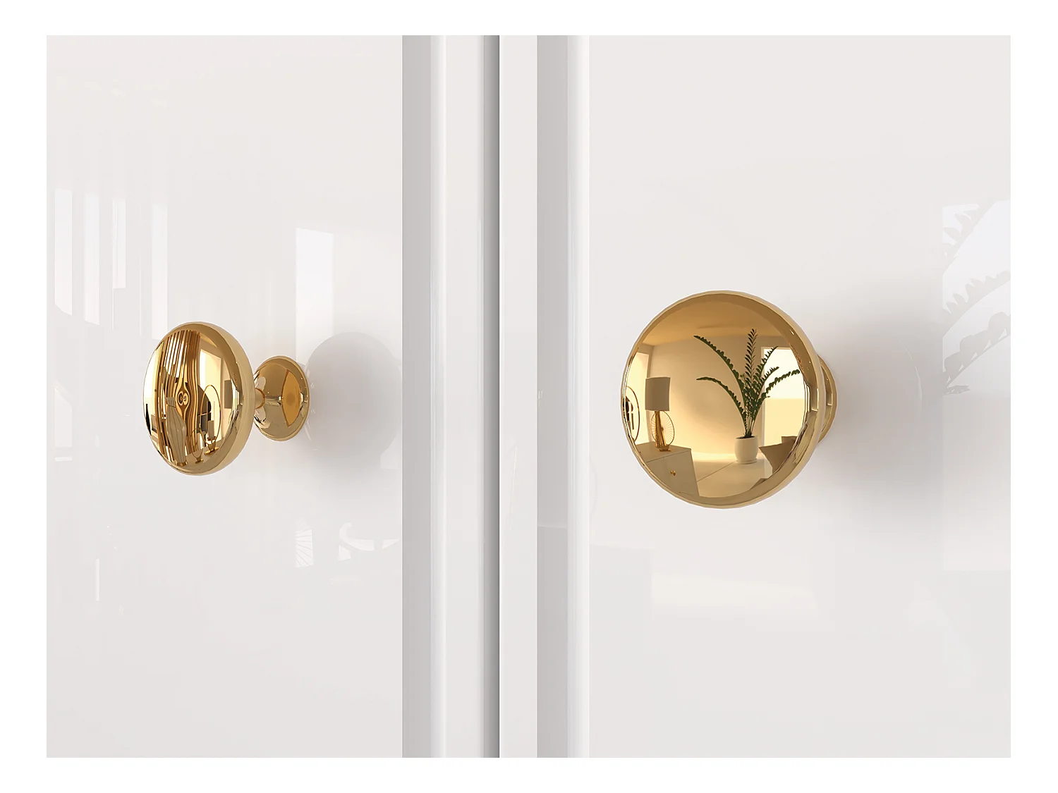 KLEIDERSCHRANK Goldin weiß / weiß hochglanz / gold 92 / 53 / 190cm