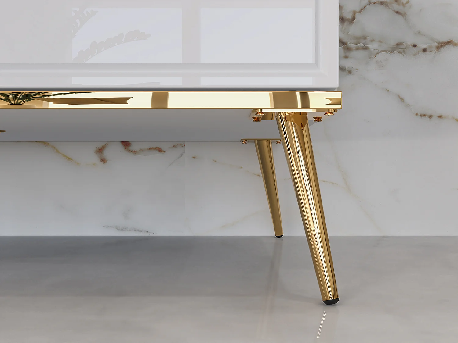 KLEIDERSCHRANK Goldin weiß / weiß hochglanz / gold 92 / 53 / 190cm