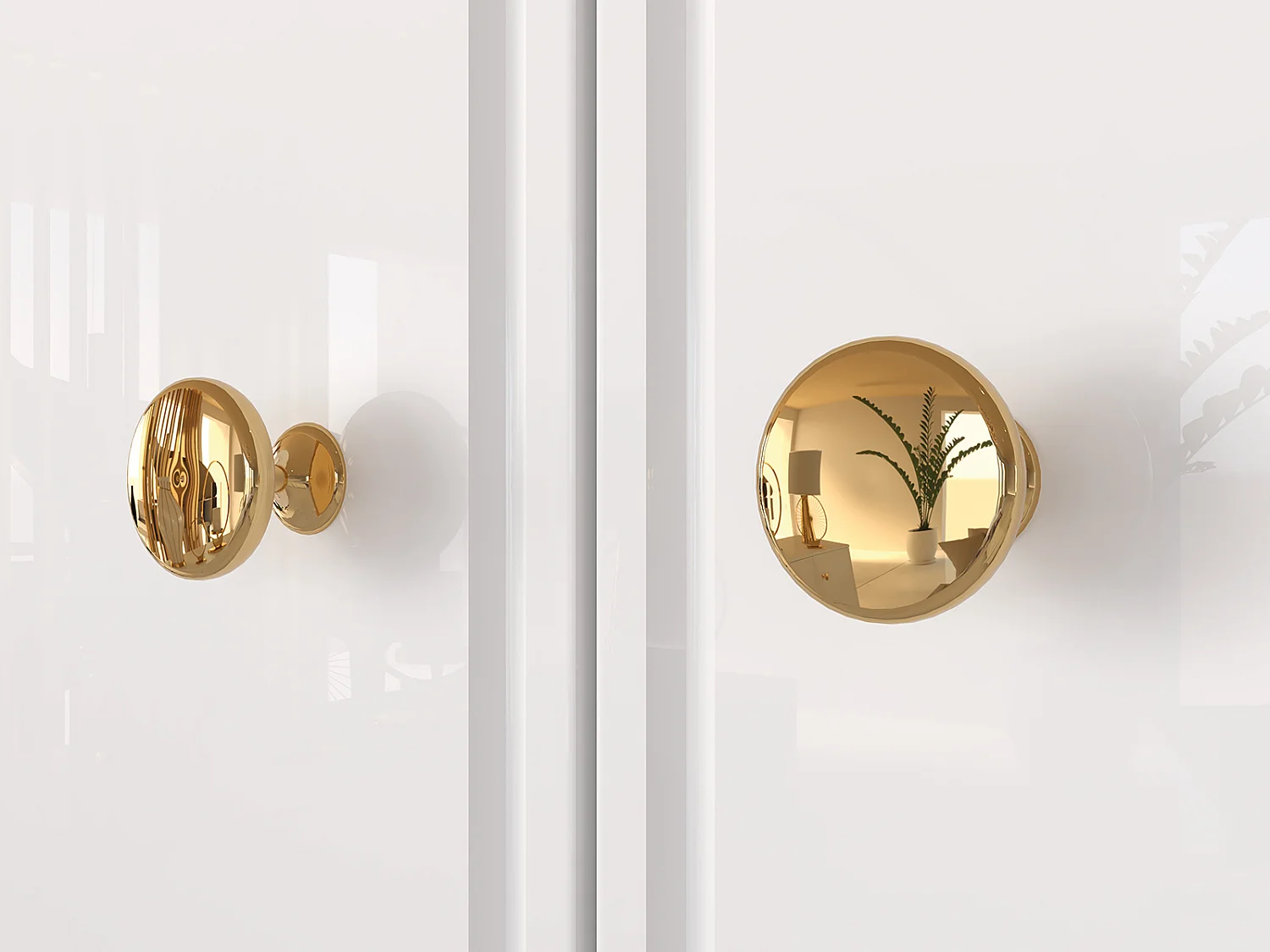 KLEIDERSCHRANK Goldin weiß / weiß hochglanz / gold 92 / 53 / 190cm