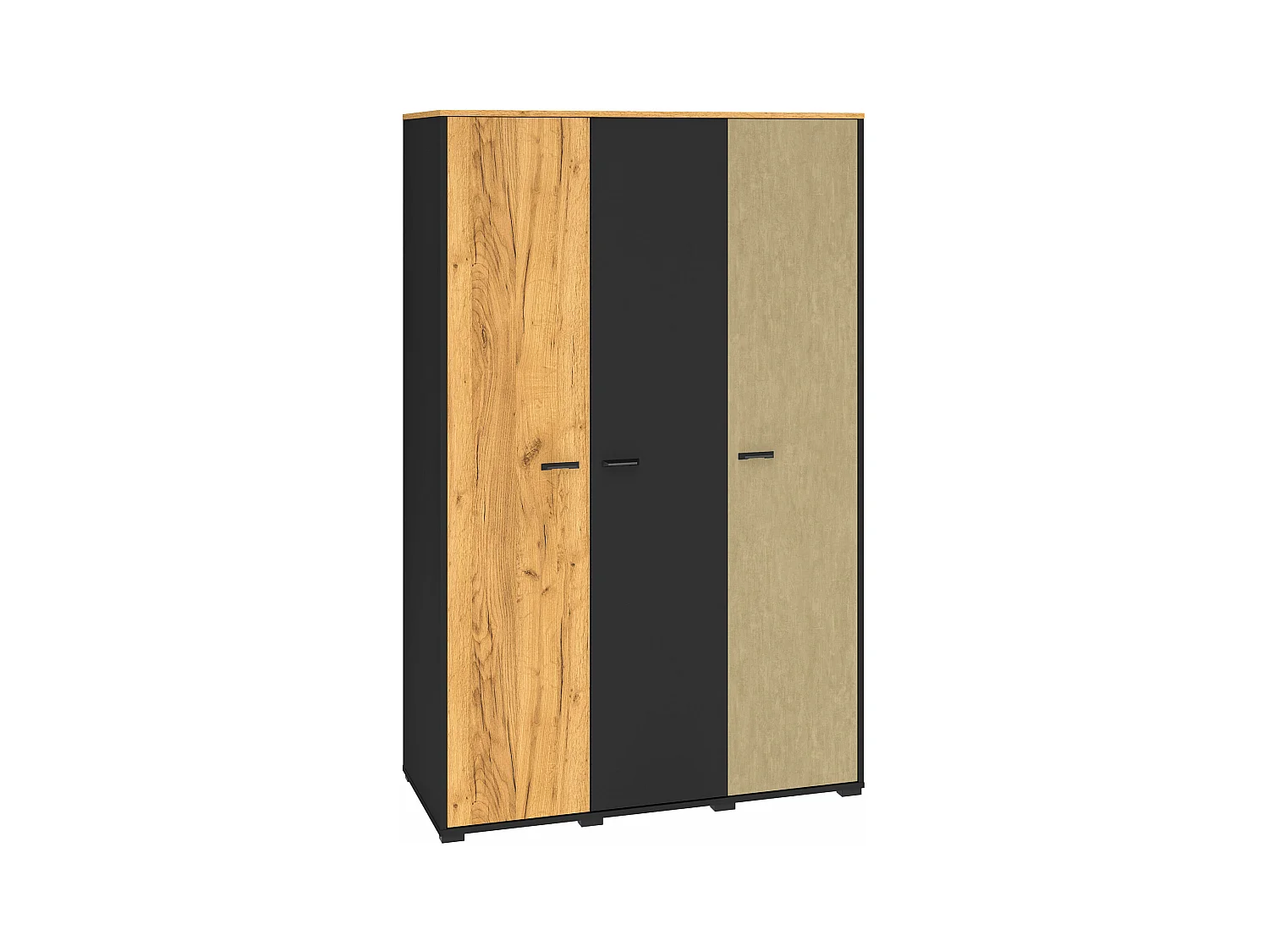 KLEIDERSCHRANK Colt schwarz / Craft Gold Eiche / Premium Steel 120 / 55 / 190cm