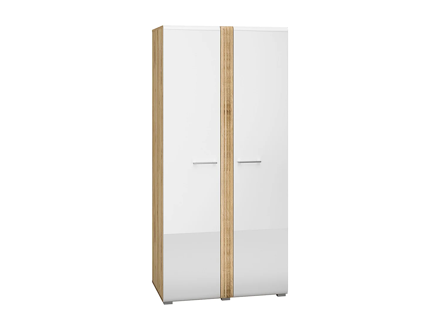 KLEIDERSCHRANK Adagio weiß hochglanz / Eiche castello 92 / 56 / 196cm