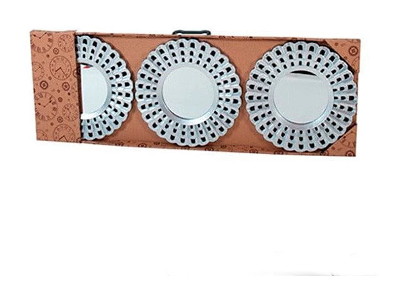 Set 3 espejos de pared Lian 25 cm enmarcación plata