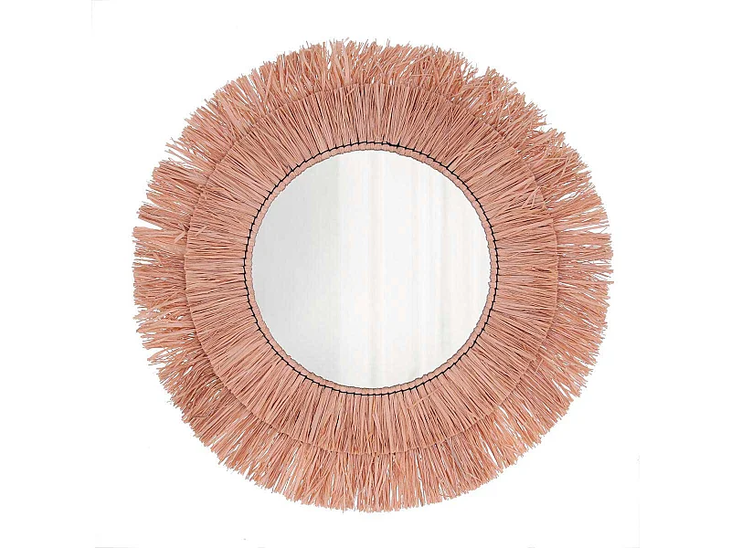 Espejo MOA Vinthera circular rafia marrón Ø57 cm