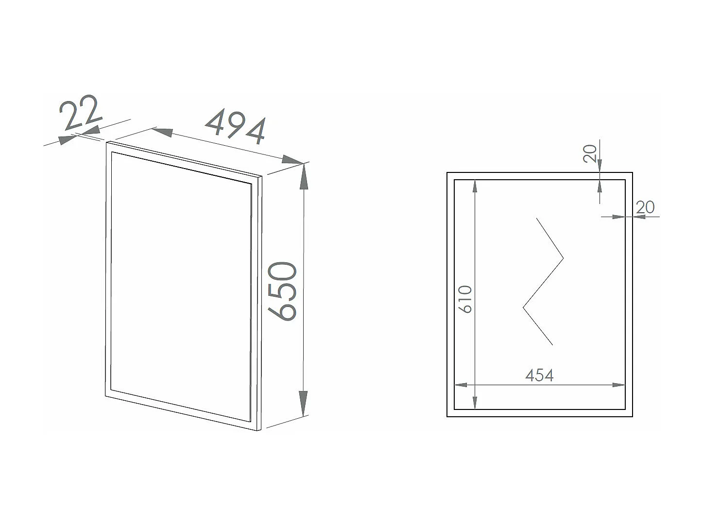 SPIEGEL Vasco Gold Craft Eiche 50 / 2 / 66cm