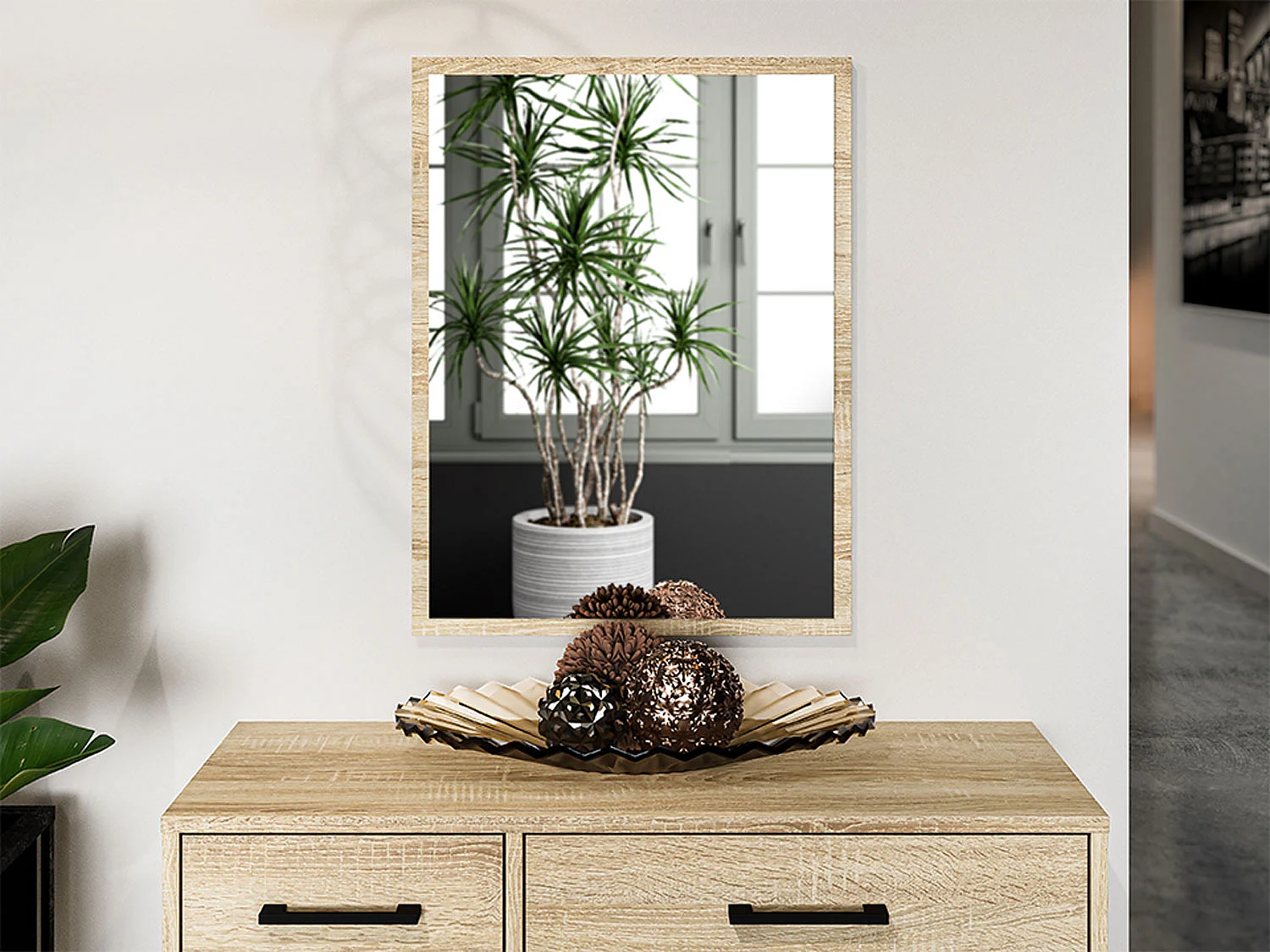 WANDSPIEGEL Caro Sonoma Eiche hell 50 / 2 / 65cm