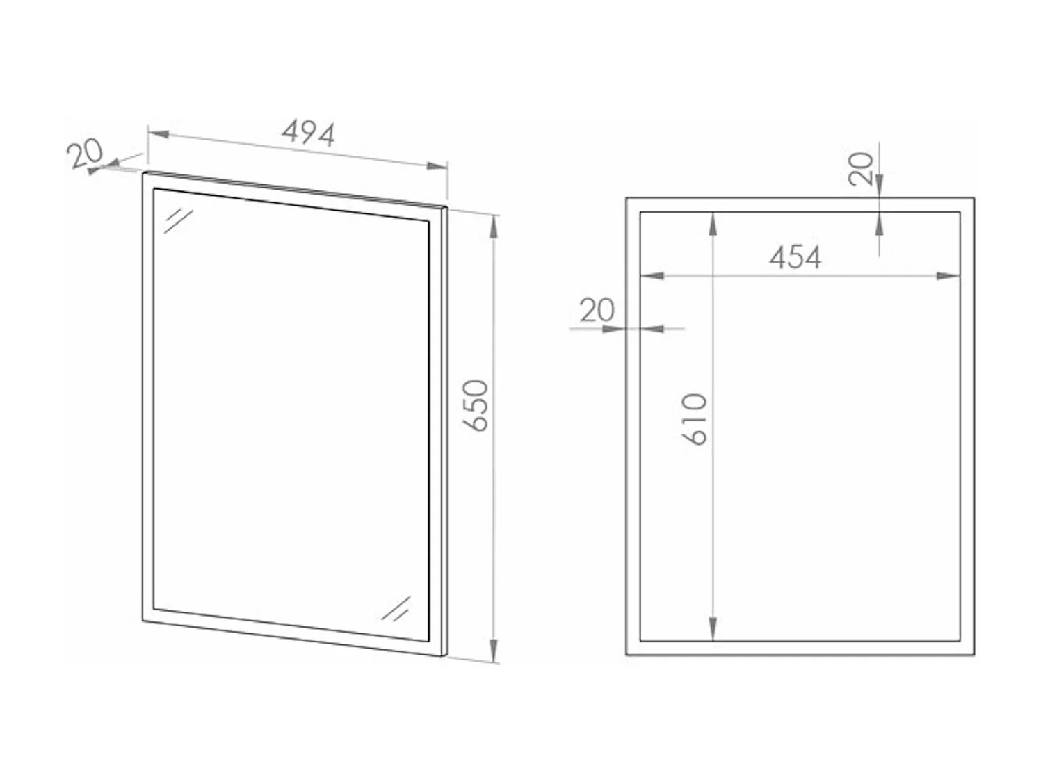 WANDSPIEGEL Caro Sonoma Eiche hell 50 / 2 / 65cm