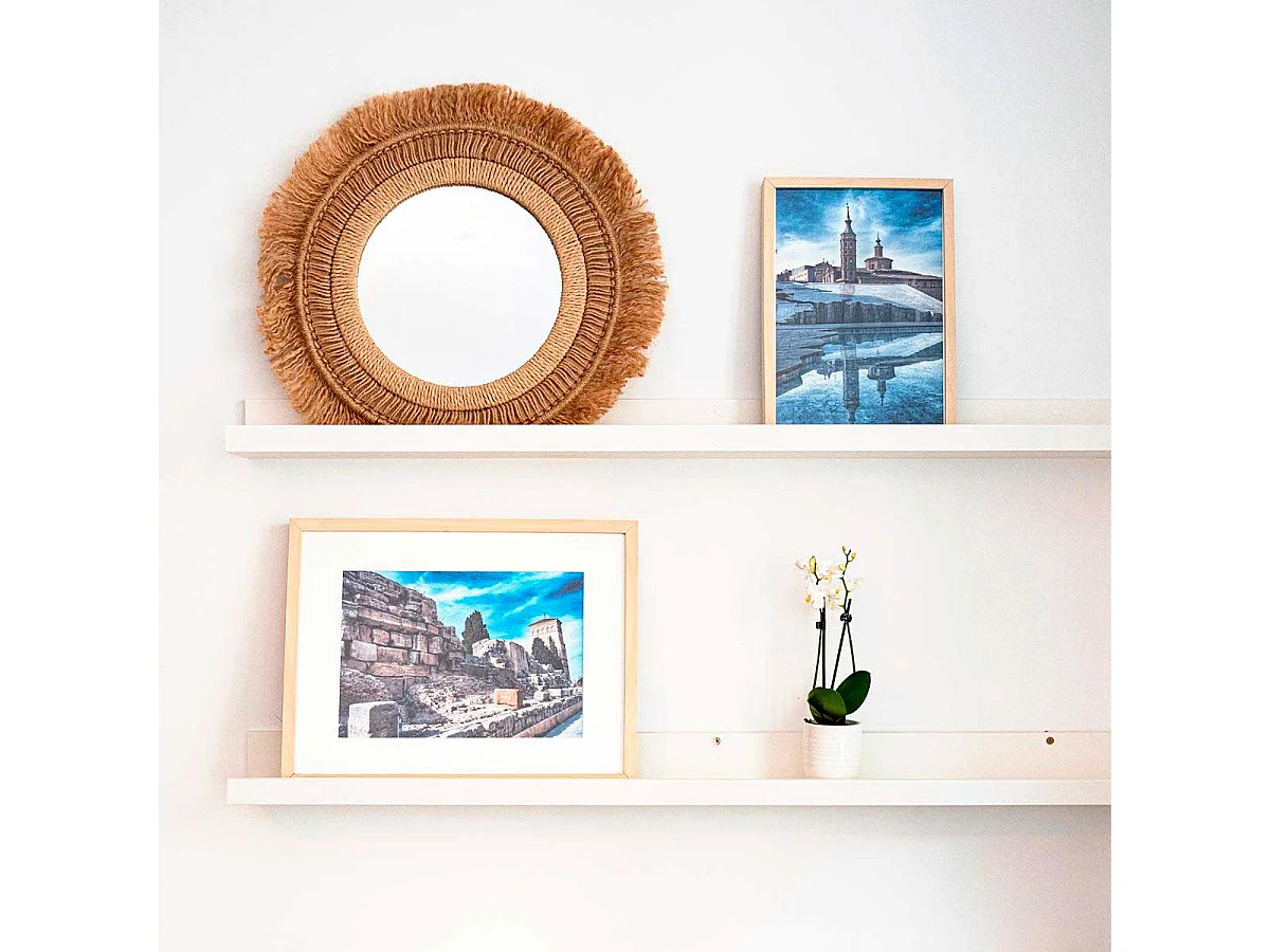 Espejo MOA Vinthera circular yute marrón Ø50 cm