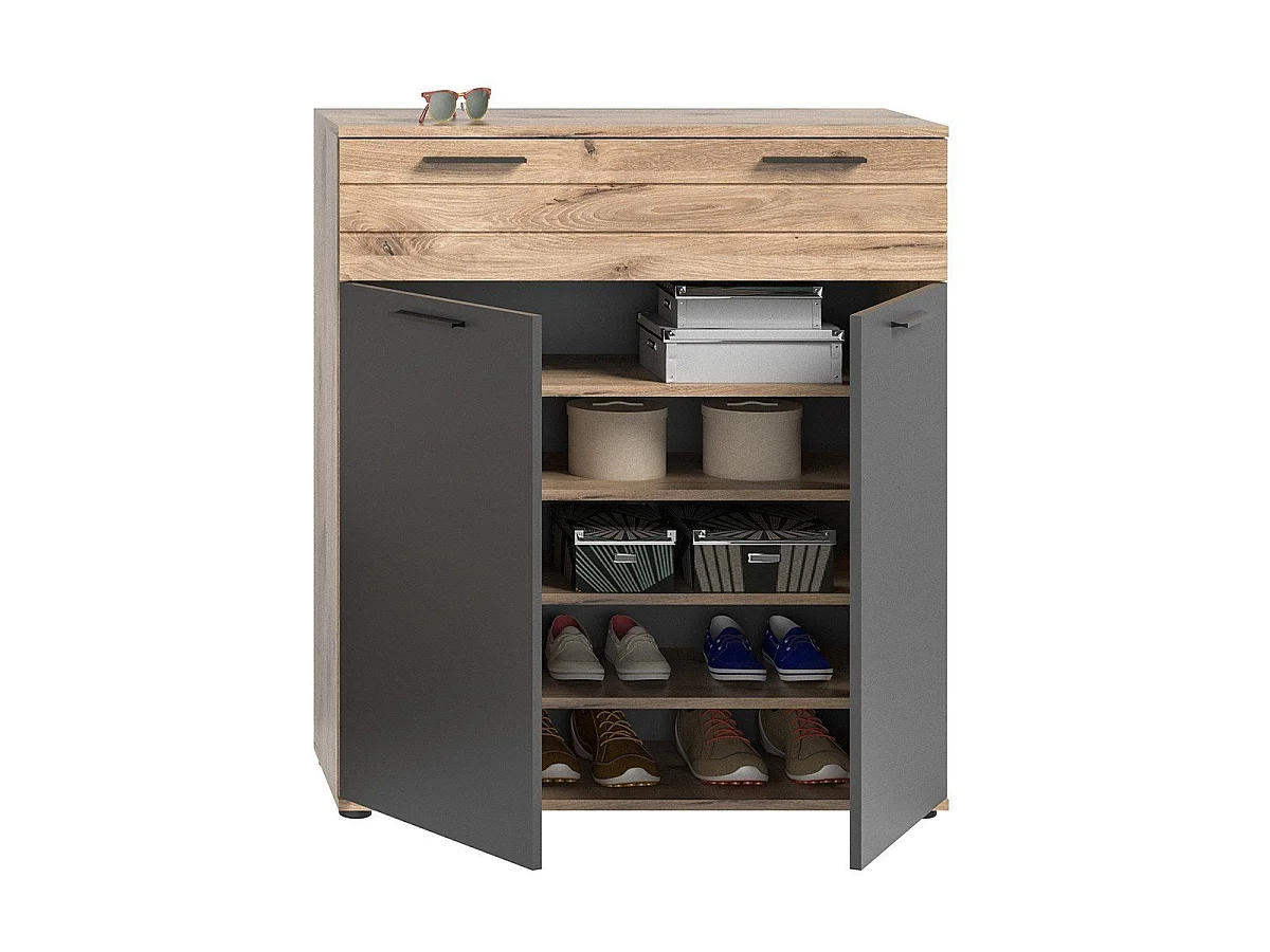 Meuble à chaussures 1 tiroir et 2 portes L90 cm - MASON
