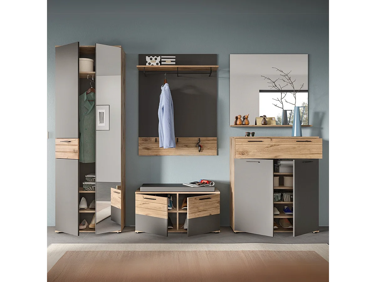 Meuble à chaussures 1 tiroir et 2 portes L90 cm - MASON