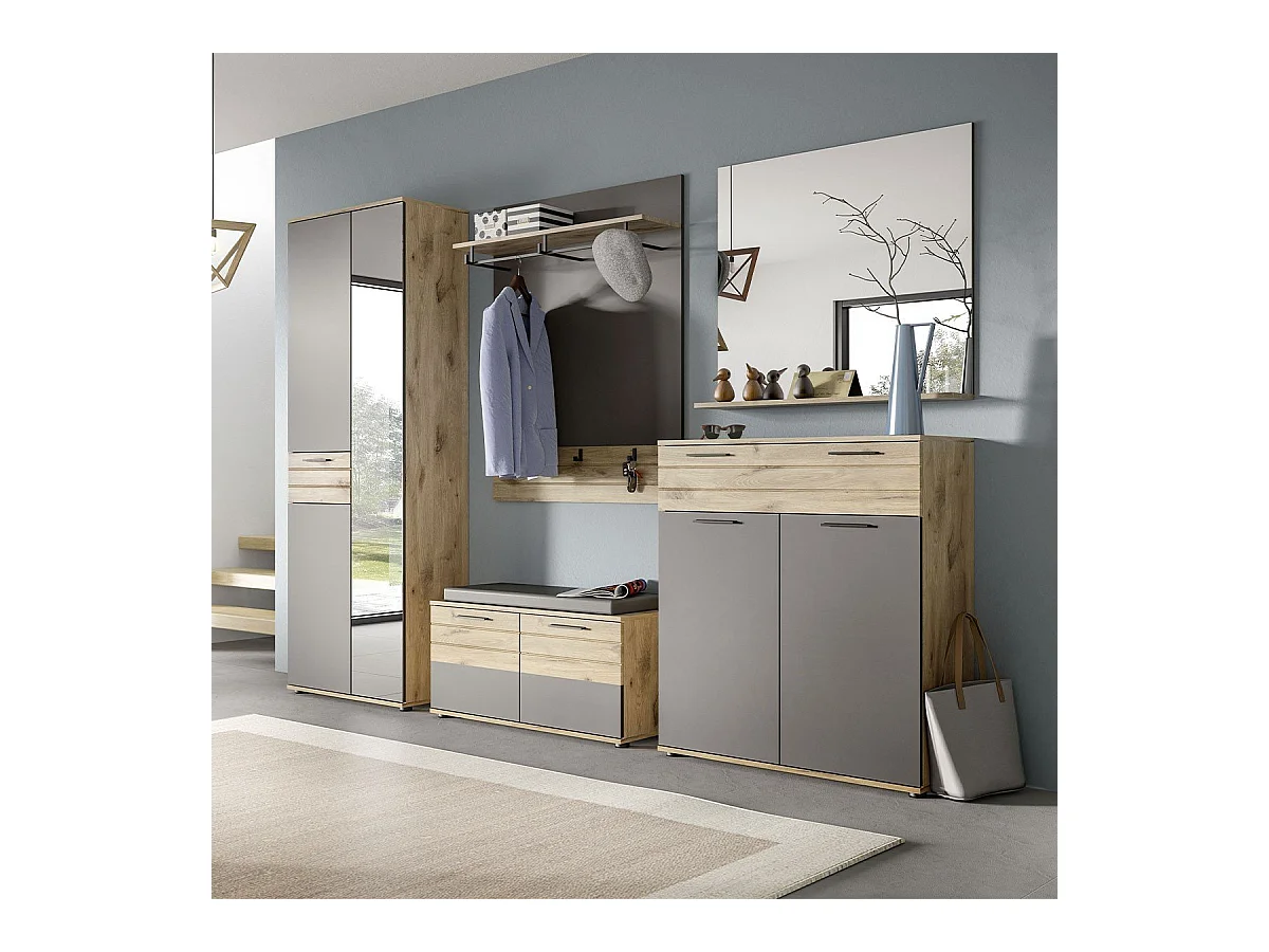 Banc avec rangement chaussures 2 portes L90 cm - MASON