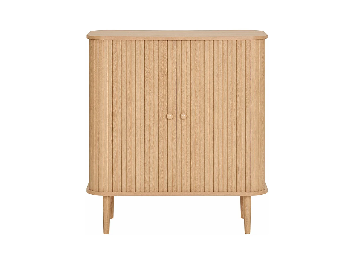 Nikko - Buffet 2 portes coulissantes en bois H87cm - Bois clair