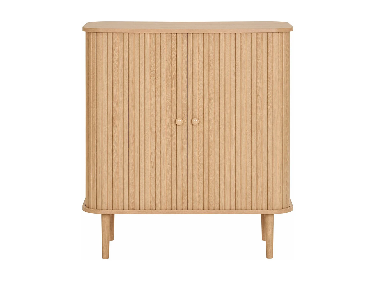 Nikko - Buffet 2 portes coulissantes en bois H87cm - Bois clair