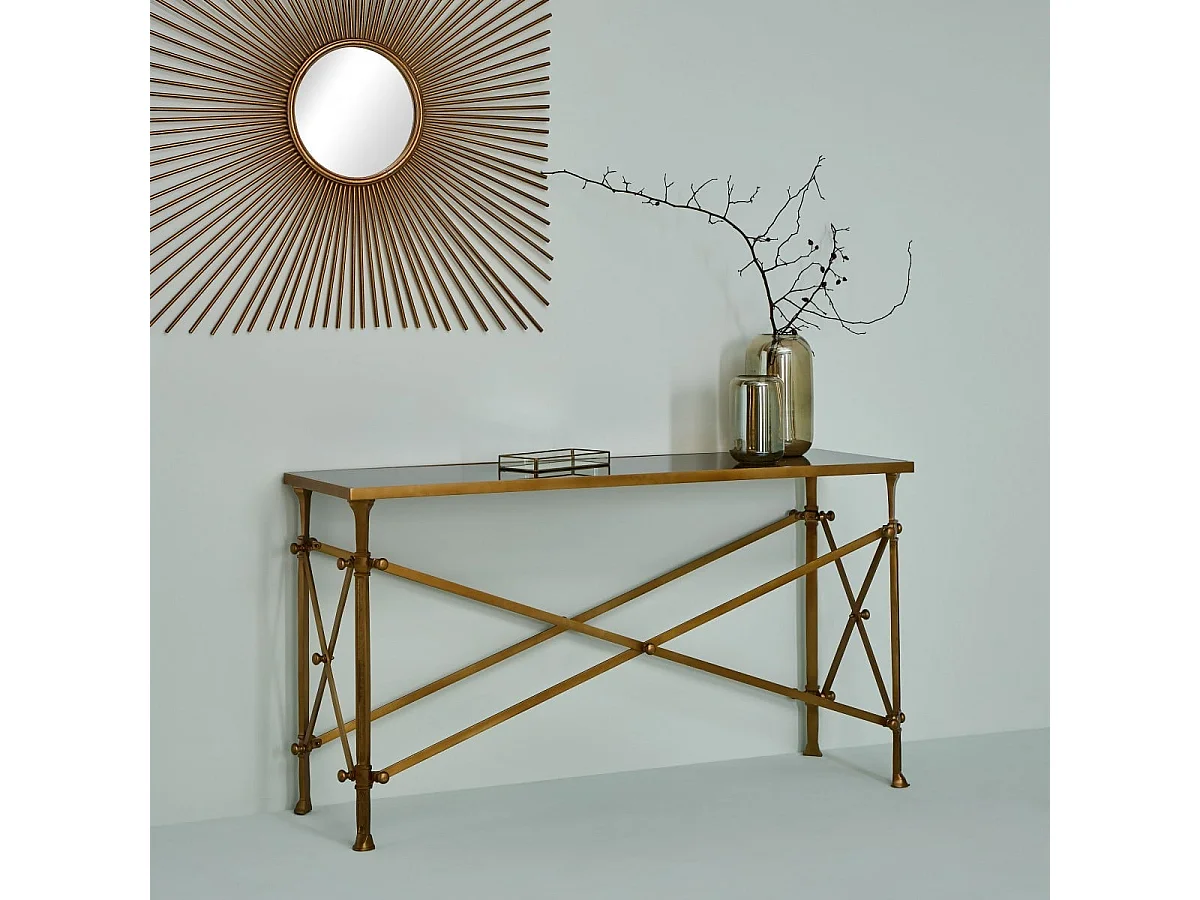Konsola ze szklanym blatem L142 cm - POMPADOUR