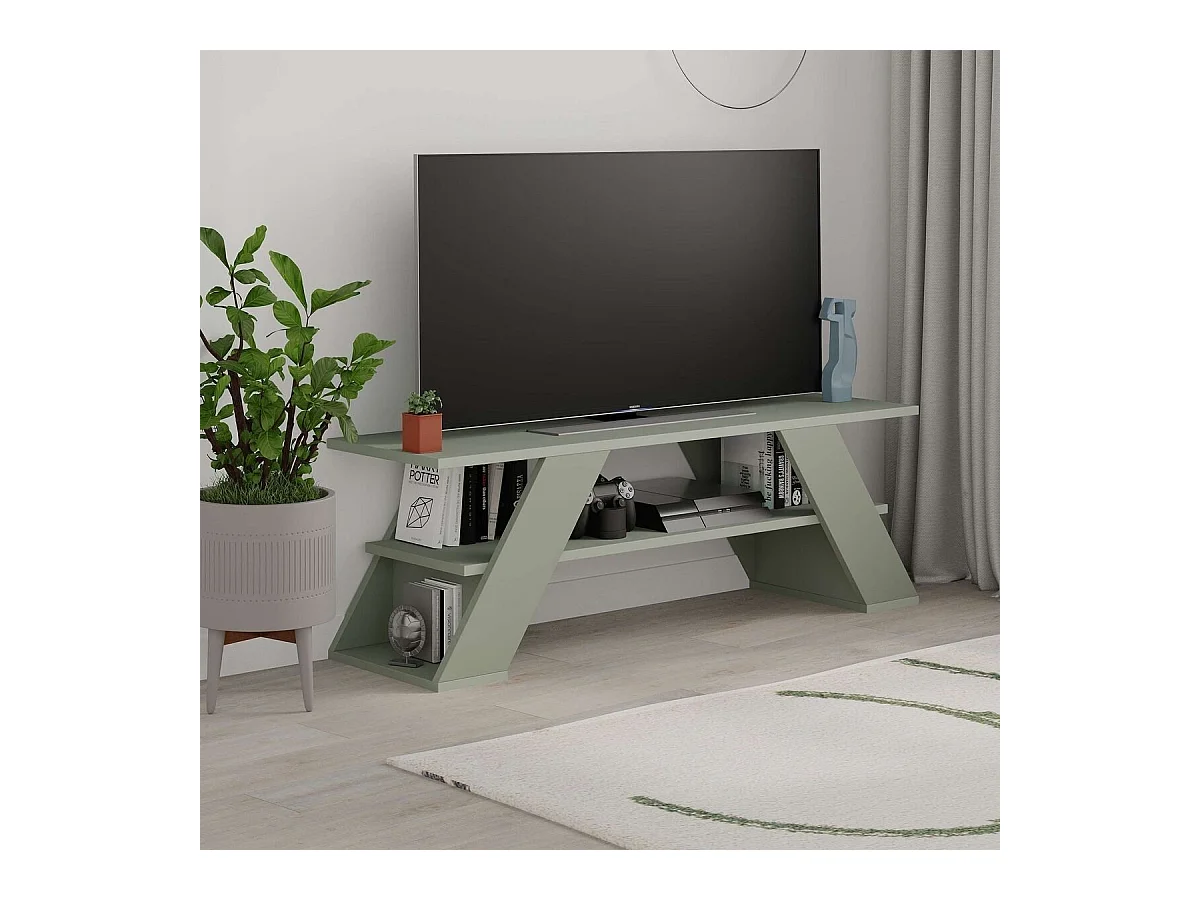 Meuble TV 3 étagères L120 cm - Farfalla