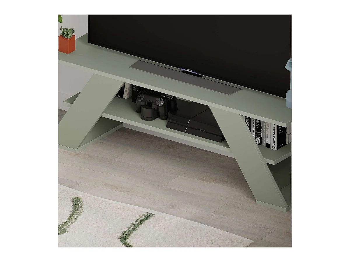 Meuble TV 3 étagères L120 cm - Farfalla