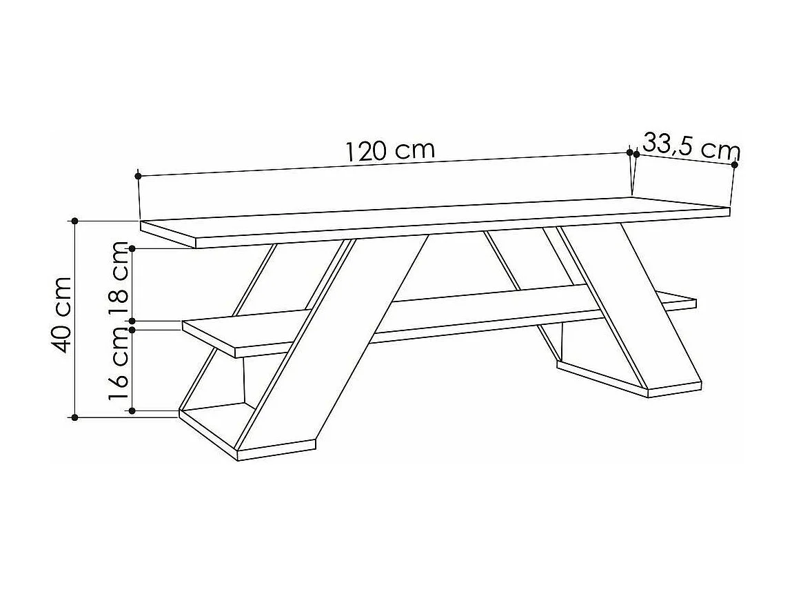 Mobile TV 3 ripiani L120 cm - Farfalla