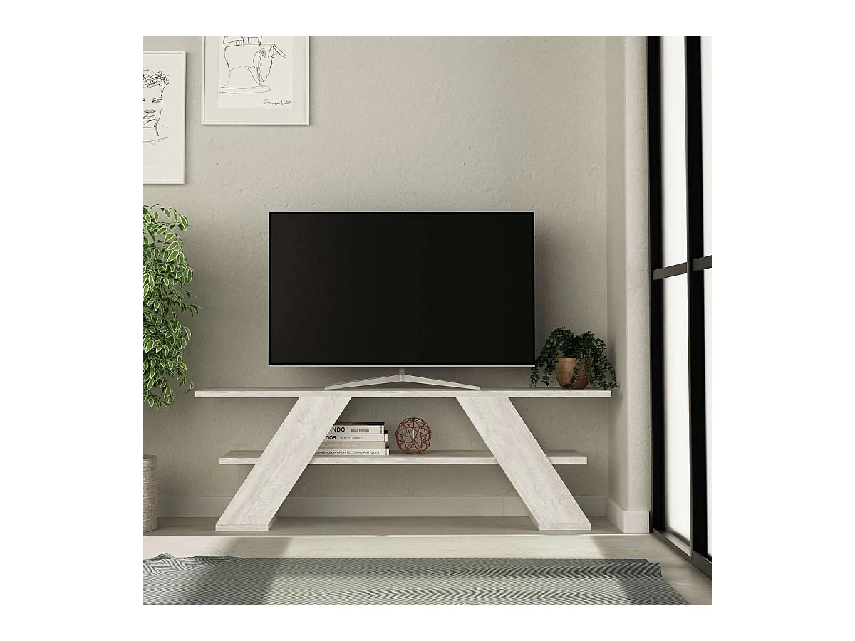 Meuble TV 3 étagères L120 cm - Farfalla