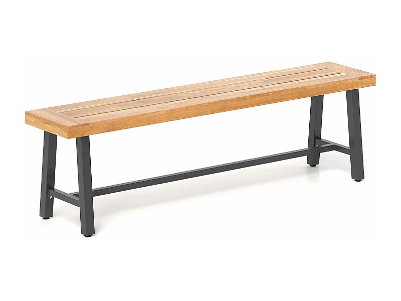 Tuinbank voor buiten, 160 x 32 x 45 cm, 3-zits, acaciahout, draagvermogen 360 kg, antislipmatten, metalen poten, voor tuinterras (160 cm, 2)