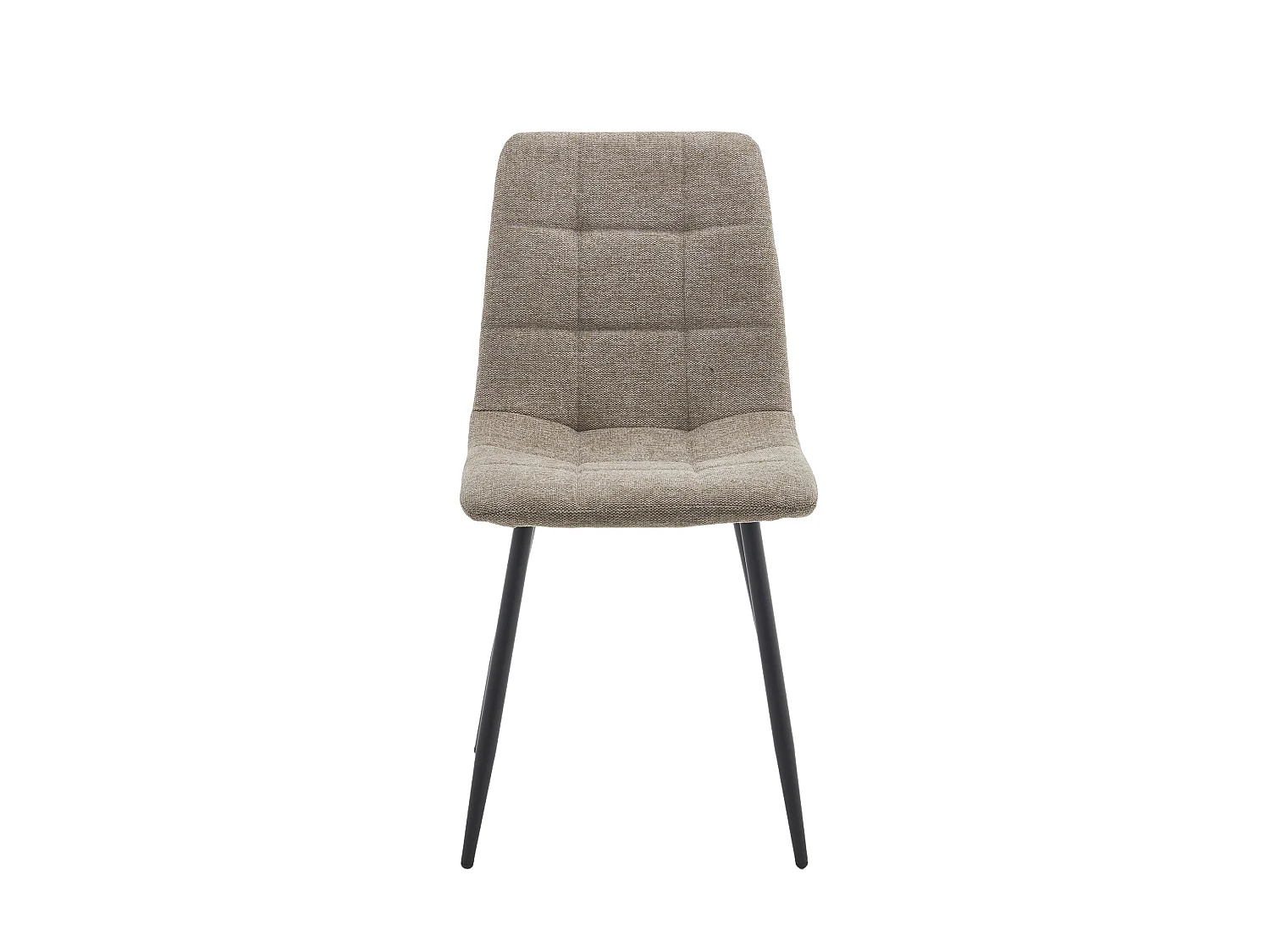 Pack de 4 sillas de 88x43x54 cm de tela en beige tostado y patas metálicas negras Astrid