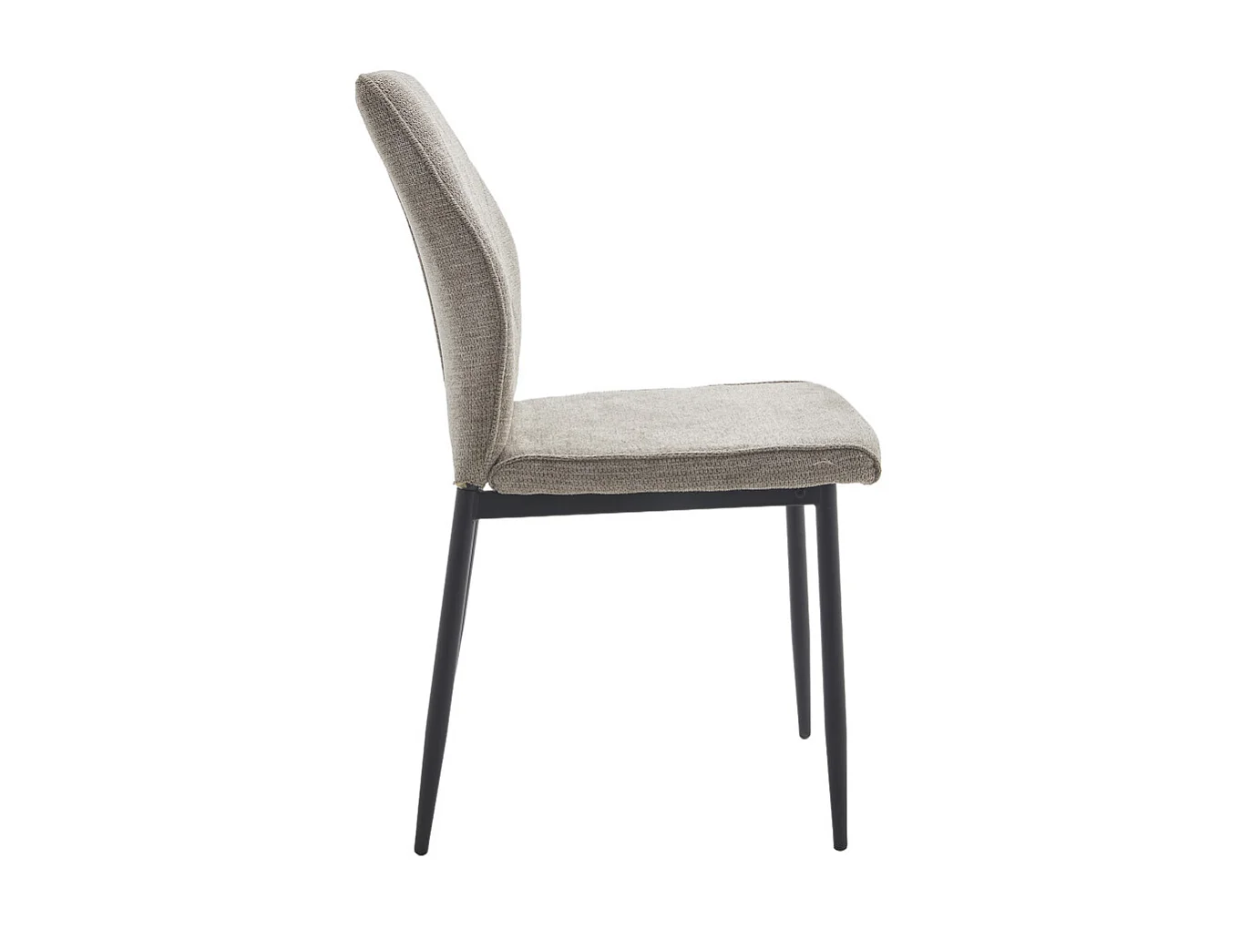 Pack de 4 sillas de comedor de 87x45x56 cm tapizadas en color taupé y patas negras Patrice