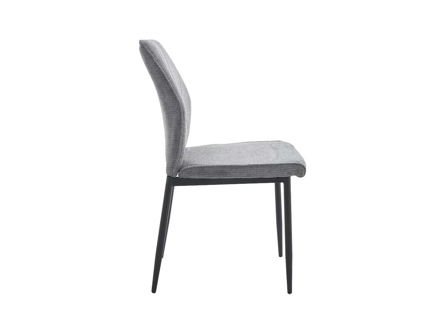 Pack de 4 sillas de comedor de 87x45x56 cm tapizadas en color gris y patas negras Patrice