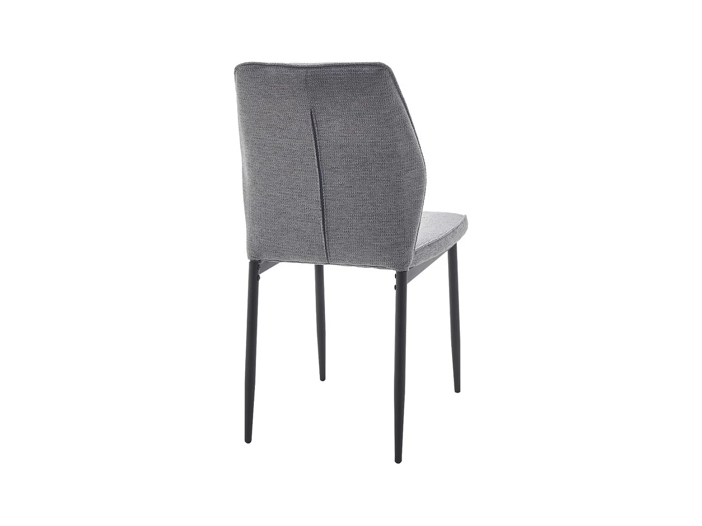 Pack de 4 sillas de comedor de 87x45x56 cm tapizadas en color gris y patas negras Patrice