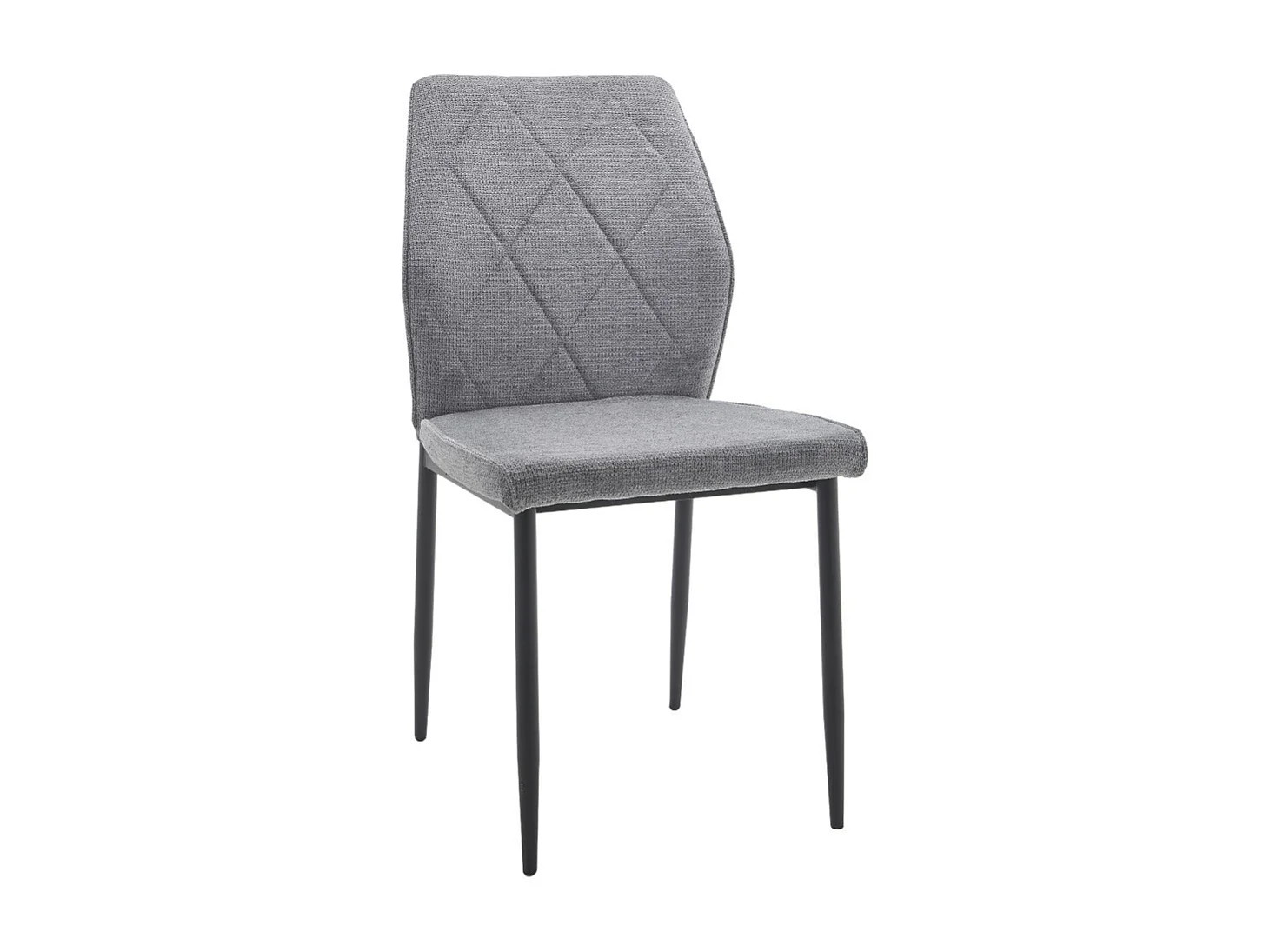 Pack de 4 sillas de comedor de 87x45x56 cm tapizadas en color gris y patas negras Patrice