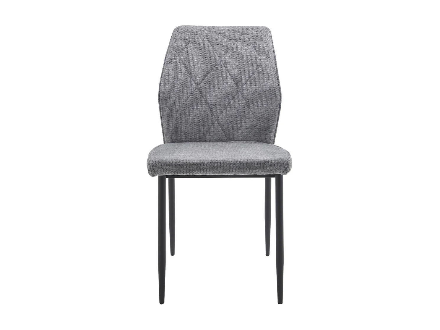 Pack de 4 sillas de comedor de 87x45x56 cm tapizadas en color gris y patas negras Patrice