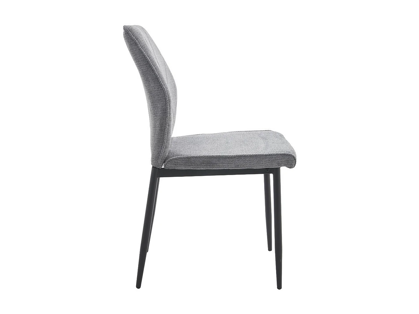 Pack de 4 sillas de comedor de 87x45x56 cm tapizadas en color gris y patas negras Patrice