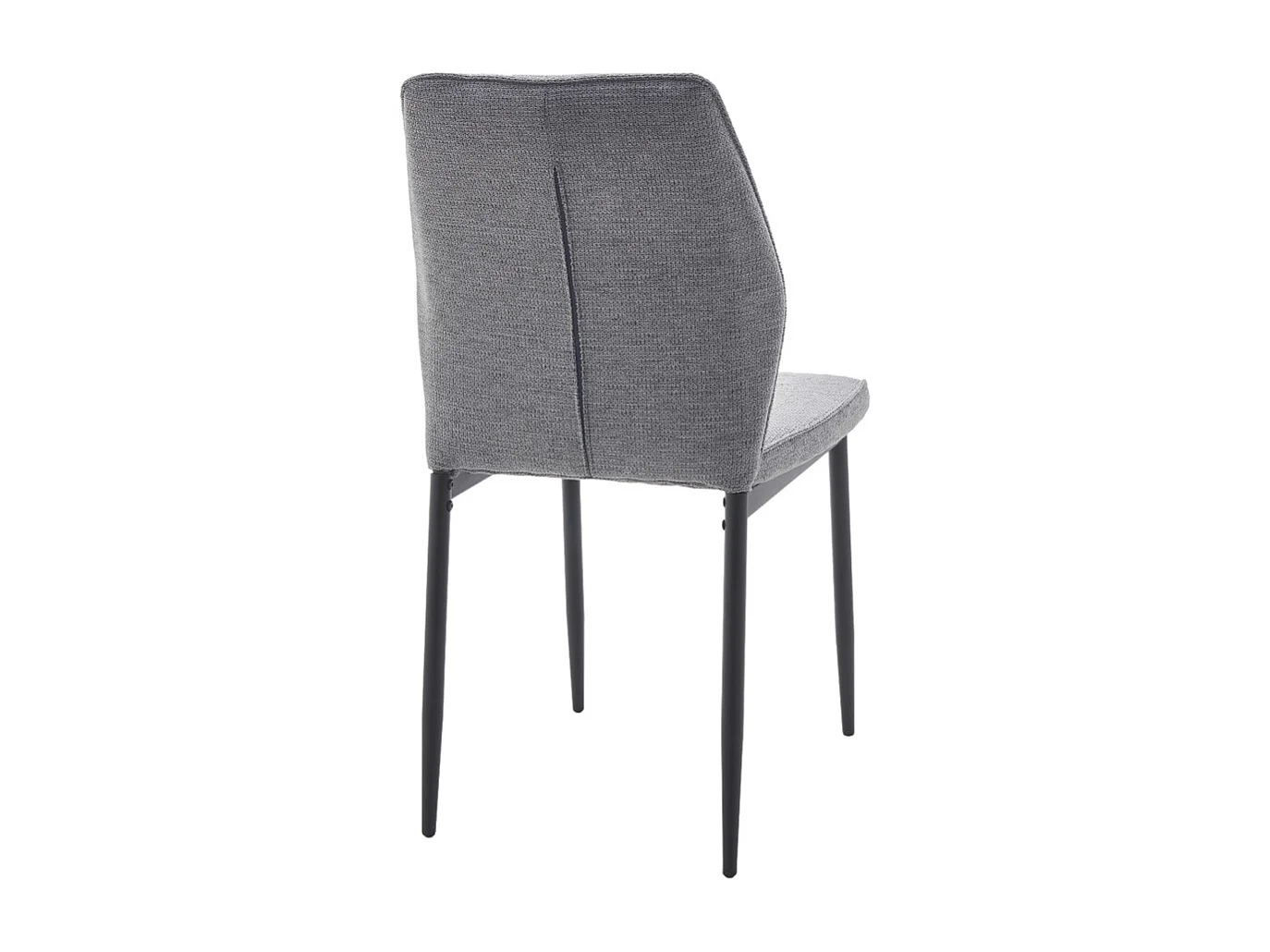 Pack de 4 sillas de comedor de 87x45x56 cm tapizadas en color gris y patas negras Patrice