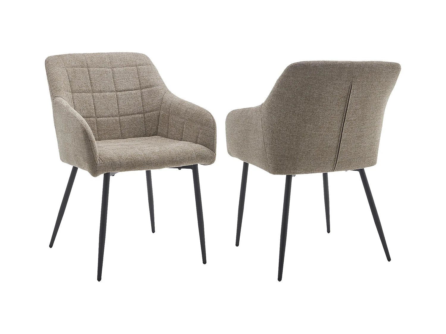 Pack de 2 sillas de 82x61x57 cm tapizadas en tela jaspeada en color beige tostado Freya