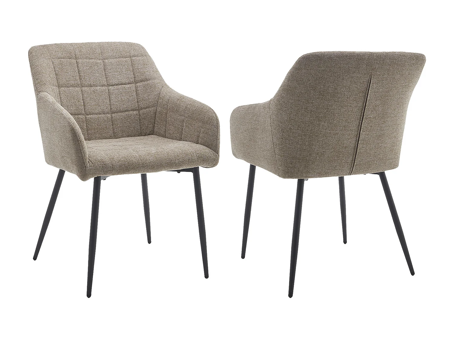 Pack de 2 sillas de 82x61x57 cm tapizadas en tela jaspeada en color beige tostado Freya
