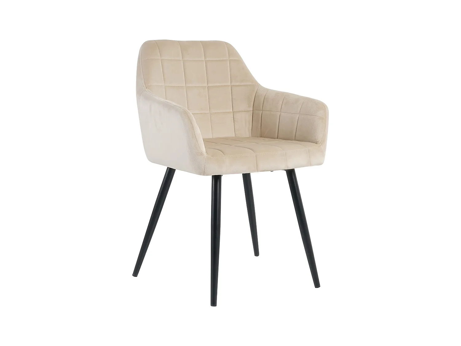 Pack de 2 sillas de 82x61x57 cm tapizadas en terciopelo en color beige Freya