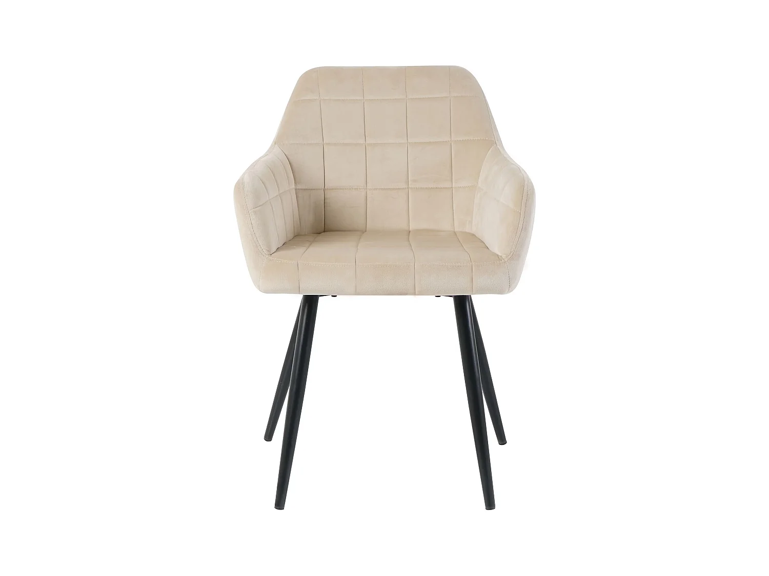 Pack de 2 sillas de 82x61x57 cm tapizadas en terciopelo en color beige Freya