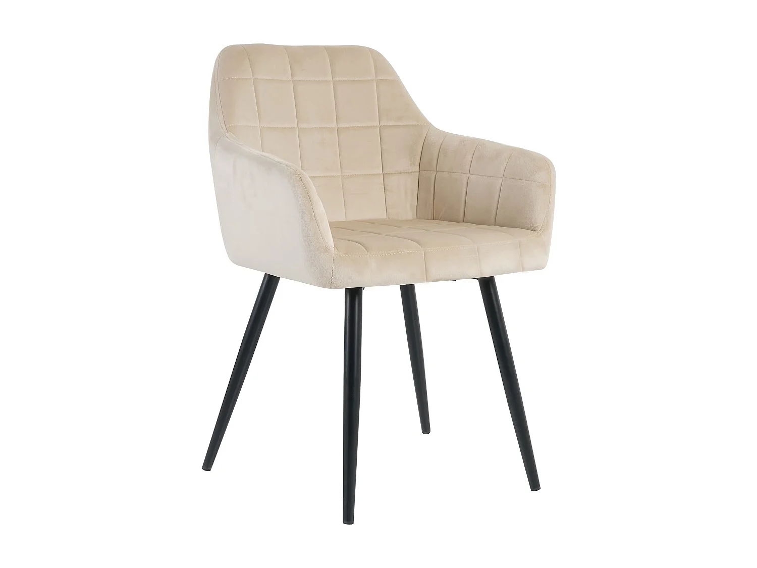 Pack de 2 sillas de 82x61x57 cm tapizadas en terciopelo en color beige Freya