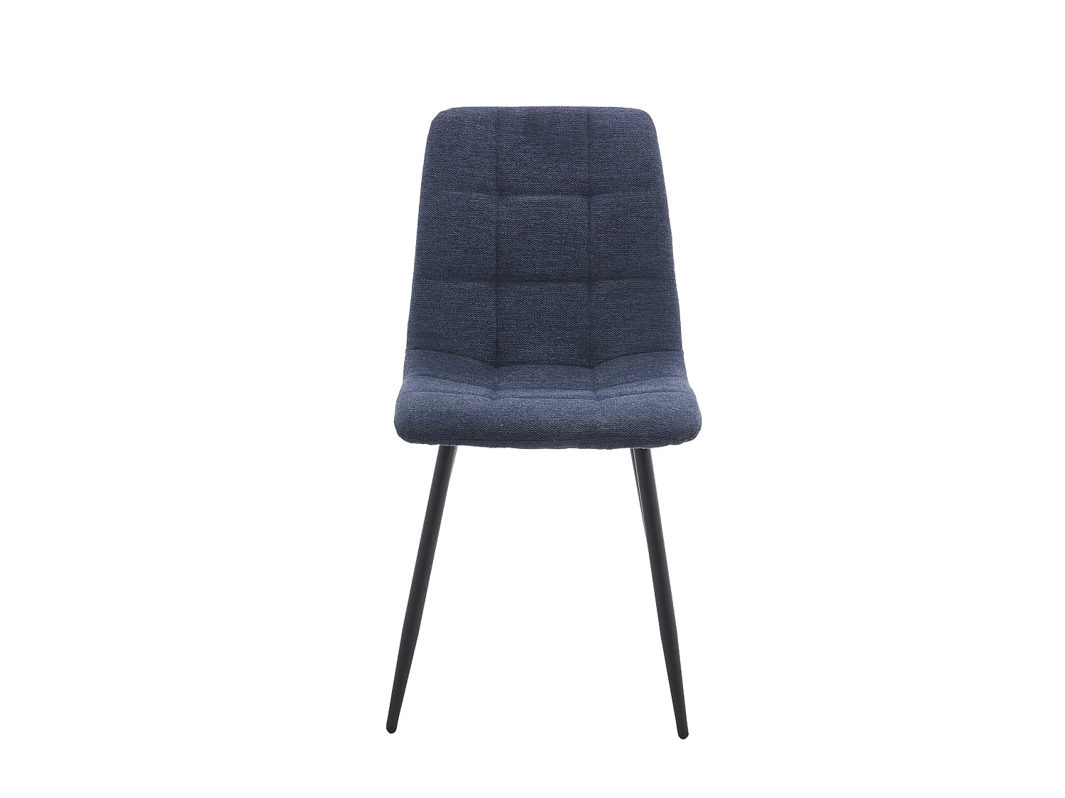 Pack de 4 sillas de 88x43x54 cm de tela en azul y patas metálicas negras Astrid