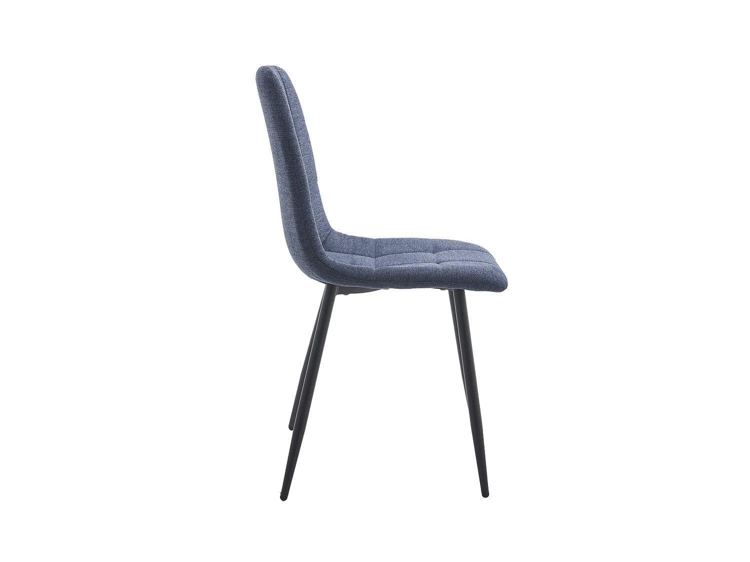 Pack de 4 sillas de 88x43x54 cm de tela en azul y patas metálicas negras Astrid