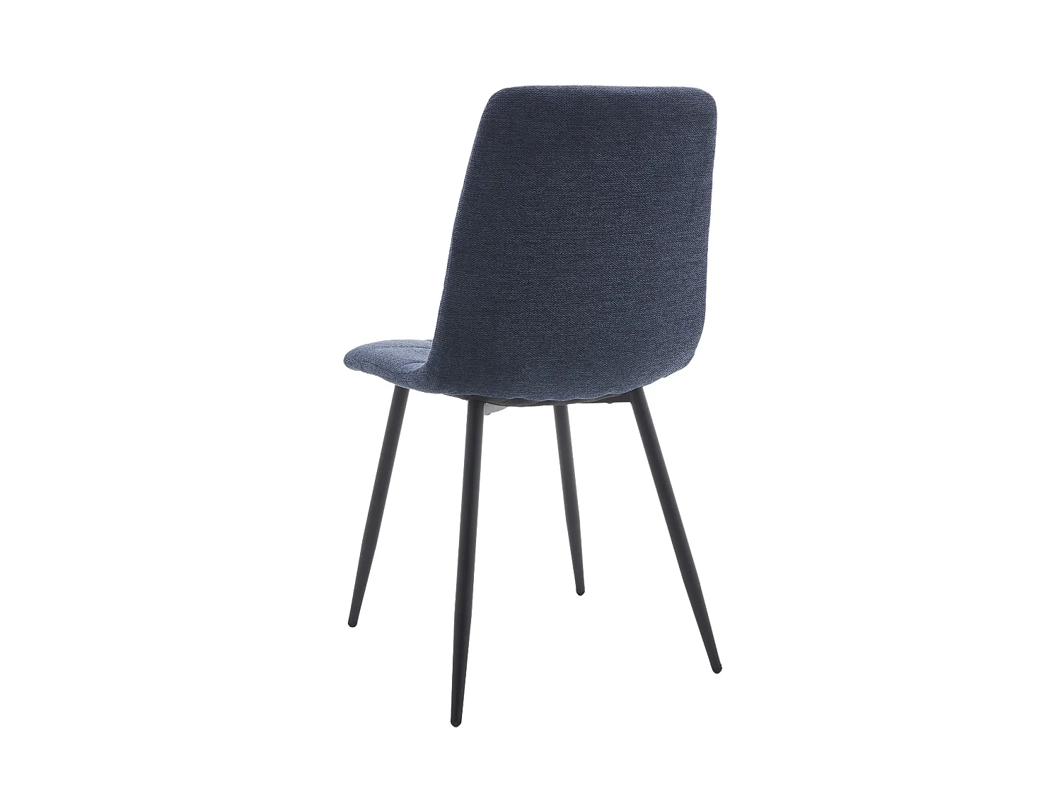 Pack de 4 sillas de 88x43x54 cm de tela en azul y patas metálicas negras Astrid